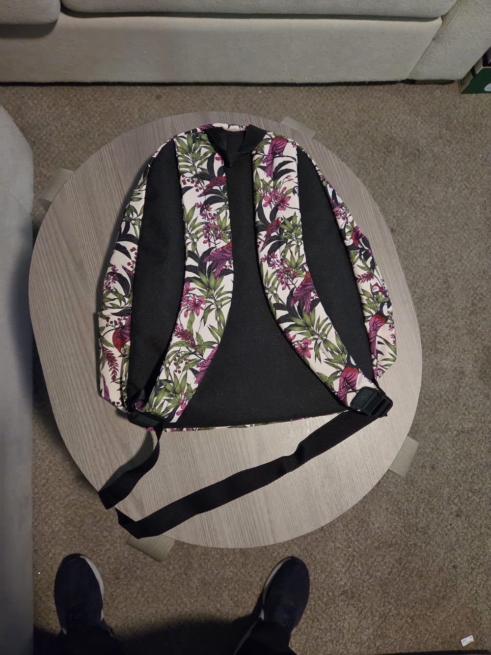 Adidas Floral Tropical Parrot Backpack - Pink & Green on Cream - Picture 11 of 13